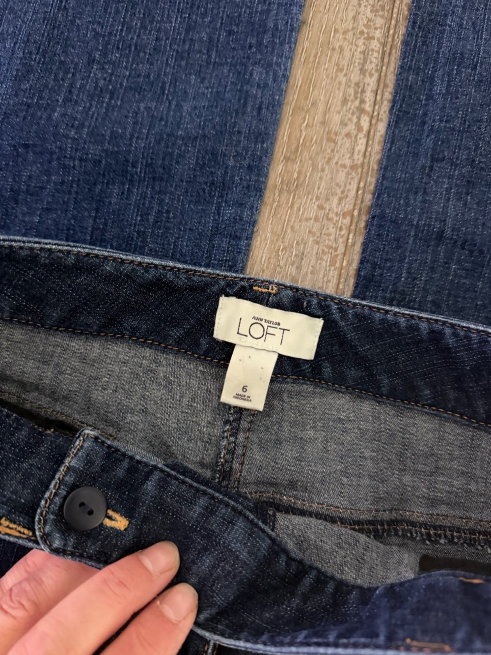 LOFT Women's Dark Blue Bootcut Jeans - Picture 3 of 8